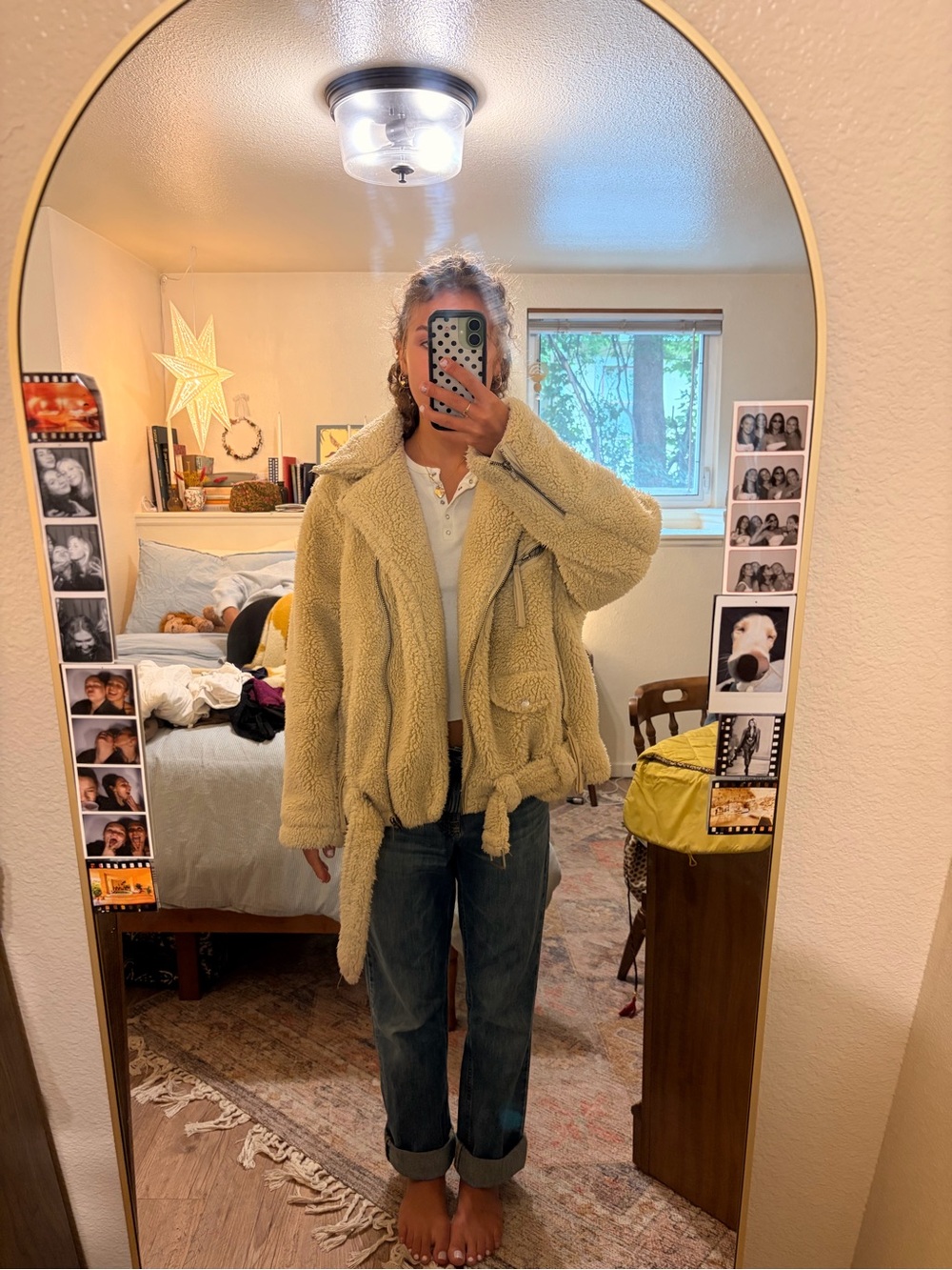 Free People fur bomber jacket